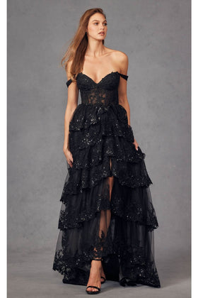 Sweetheart Sequin Appliqué Prom Gown by Juliet JT2463A