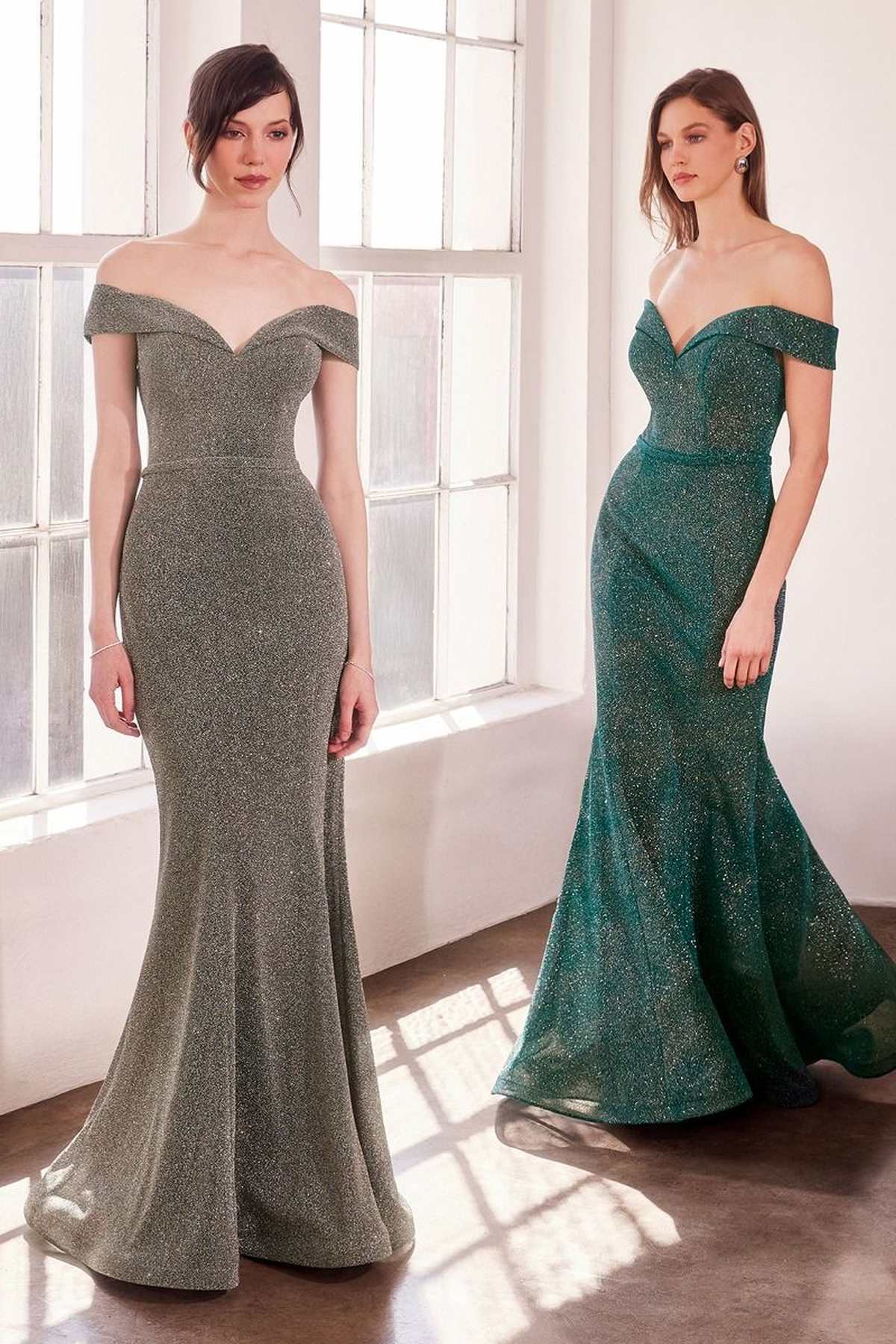Ladivine Amoris T602 Navy Off Shoulder Sweetheart Prom Gown