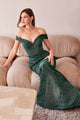 Ladivine Amoris T602 Navy Off Shoulder Sweetheart Prom Gown