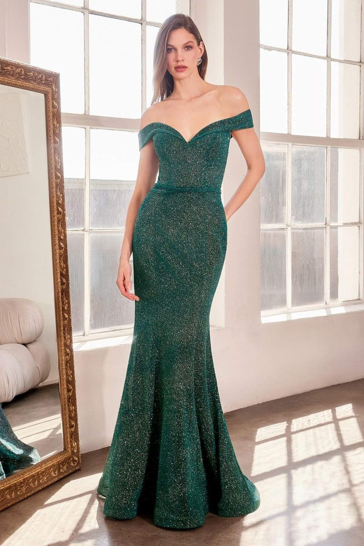 Ladivine Amoris T602 Off Shoulder Sweetheart Neck Fitted Prom Gown