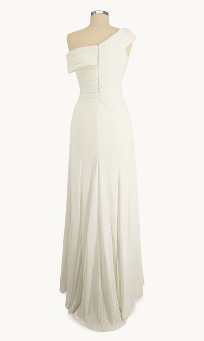 One-Shoulder White Prom Gown – Amoris T805W