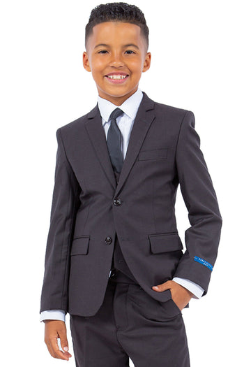 Boys Suit Perry Ellis Vested Boy's Wedding Suit in Charcoal Grey