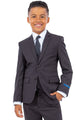 Boys Suit Perry Ellis Vested Boy's Wedding Suit in Charcoal Grey