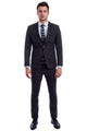 Traje ajustado de dos botones con chaleco de corte bajo para hombre en cuadros negros