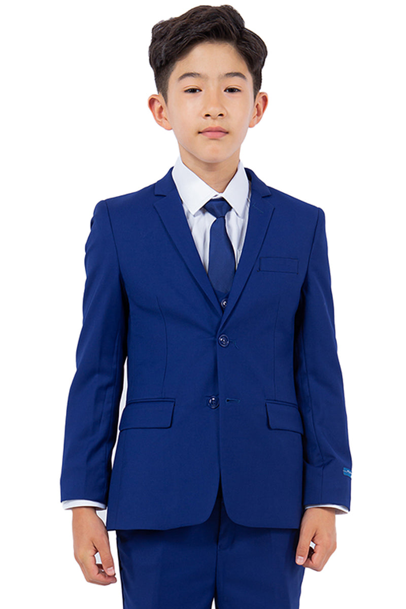Boys Suit Perry Ellis Vested Boy's Wedding Suit in Royal Blue