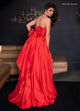Rachel Allan 70689 Taffeta Halter A-line Slit Gown