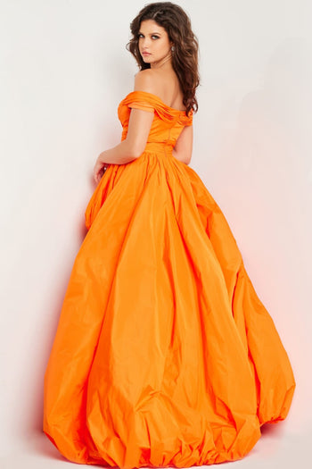 Taffeta Off Shoulder High Low Gown by Jovani 27804 - Long Formal Dresses