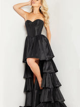 Taffeta Strapless High Low Gown by Jovani 26006