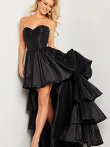Taffeta Strapless High Low Gown by Jovani 26006