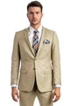 Tan Groomsmen Suit for Men & Boys - Perfect for Weddings + Free Tie - Tan / 34Short - Dress