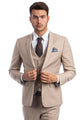 Tan Groomsmen Suit for Men & Boys - Perfect for Weddings + Free Tie - Tan / 36Short - Suits