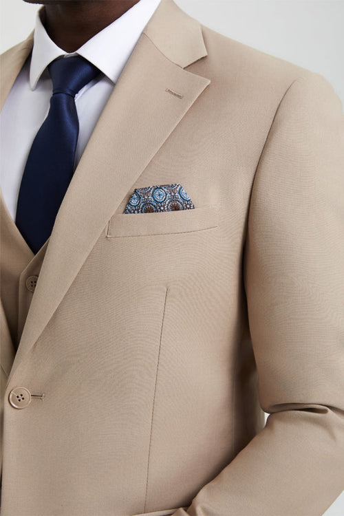 Tan Groomsmen Suit for Men & Boys - Perfect for Weddings + Free Tie - Suits