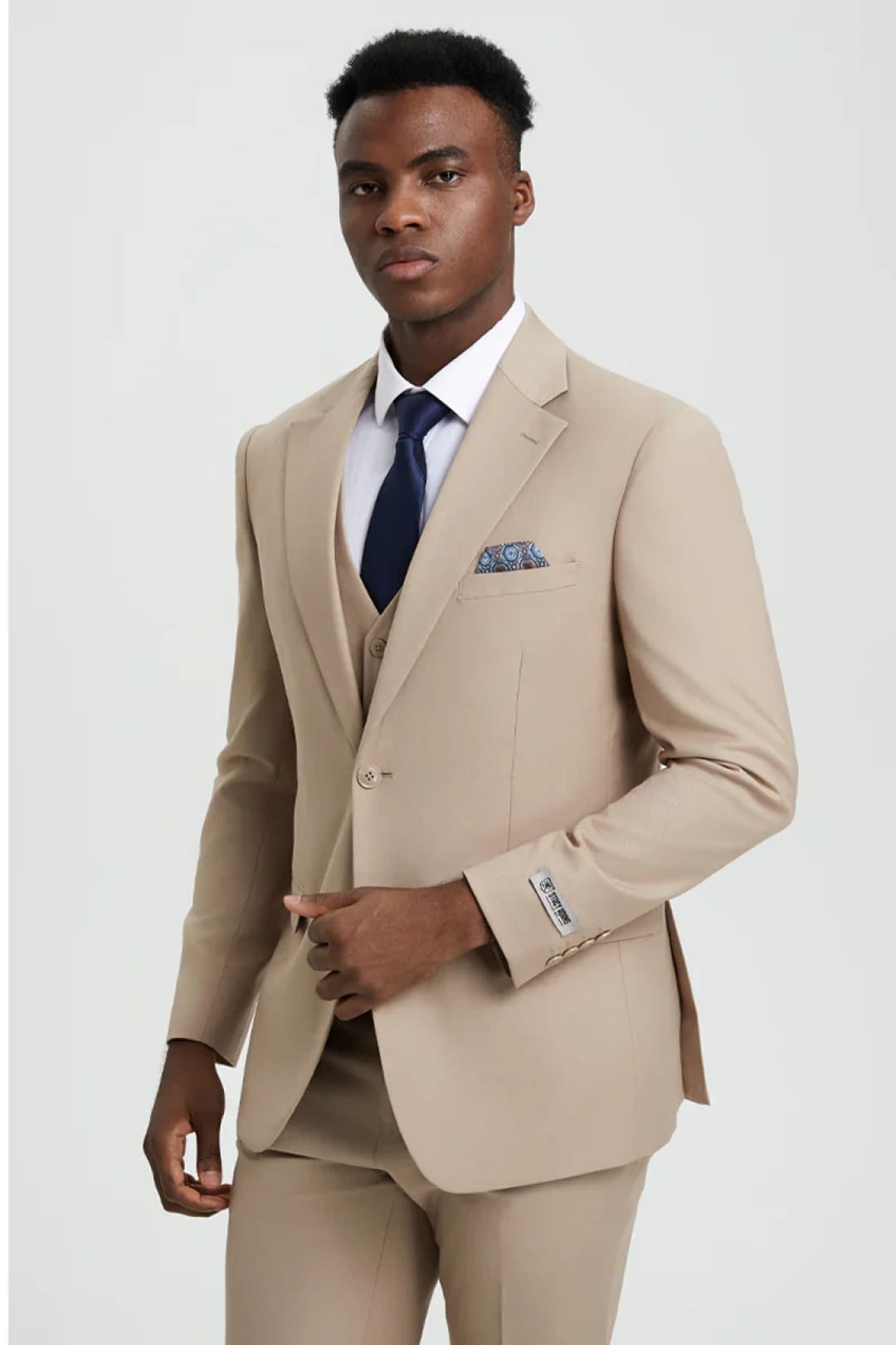 Tan Groomsmen Suit for Men & Boys - Perfect for Weddings + Free Tie - Suits