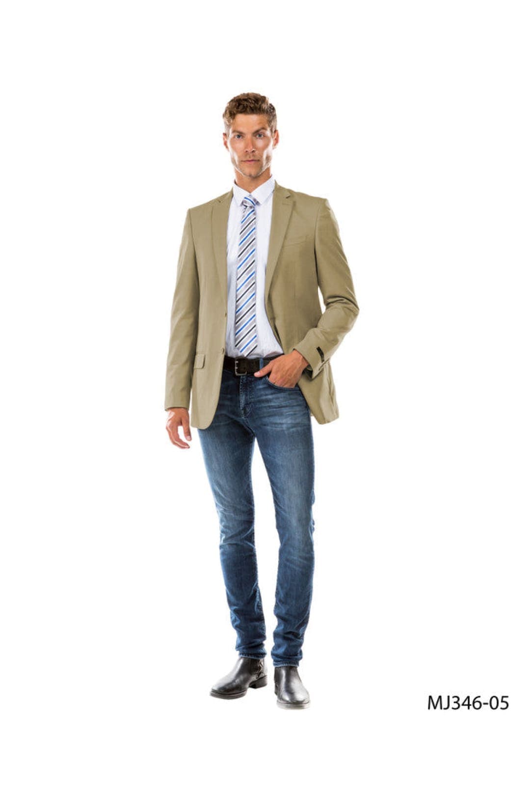 Tan Zegarie Suit Separates Solid Dinner Jacket For Men MJ346-05 - Tan / 34R / MJ346-05 - Suit-separates