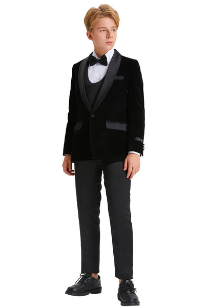 Jayden Black Velvet Kids Tuxedo Set