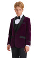 "Jayden" Tazio Kids 5-Piece Velvet Tuxedo in Purple