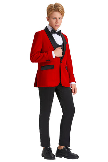 Tazio "Jayden" 5-Piece Red Velvet Tuxedo for Kids
