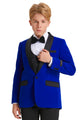 "Jayden" Tazio Royal Blue Velvet 5-Piece Tuxedo Set for Kids