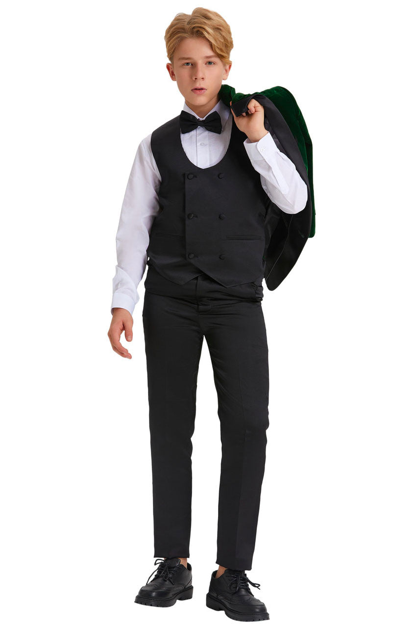 "Jayden" 5-Piece Green Velvet Tuxedo Set for Kids by Tazio