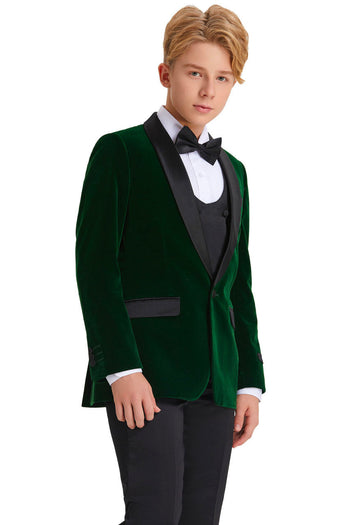 "Jayden" 5-Piece Green Velvet Tuxedo Set for Kids by Tazio