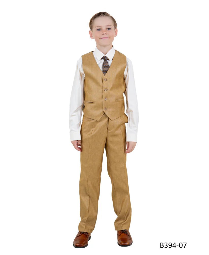 Boys Suit  in Color Golden Wheat Toddler Suit For Kids -Tazio Modern Fit - $149