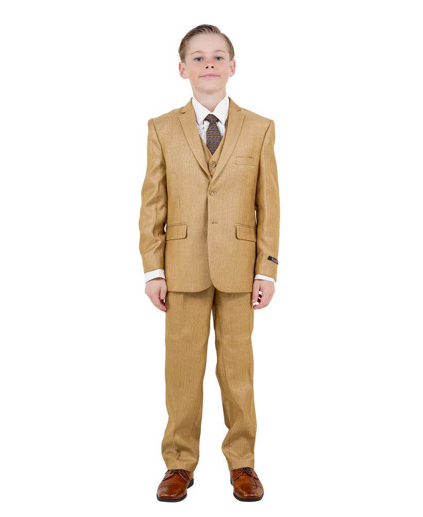 Boys Suit  in Color Golden Wheat Toddler Suit For Kids -Tazio Modern Fit - $149