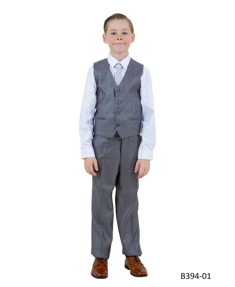 Boys Suit in Color Gray Toddler Suit For Kids  -Tazio Modern Fit - $149