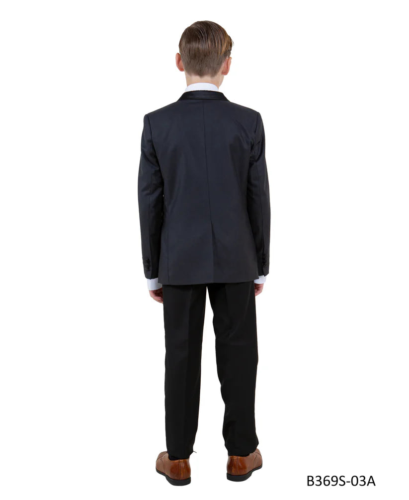 Boys Suit in Color Charcoal/Black Toddler Suit For Kids -Tazio Regular Fit- $149