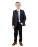 Boys Suit in Color Charcoal/Black Toddler Suit For Kids -Tazio Regular Fit- $149