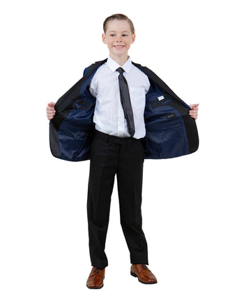 Boys Suit in Color Indigo/Black Toddler Suit for Kids - Tazio Regular Fit -$149
