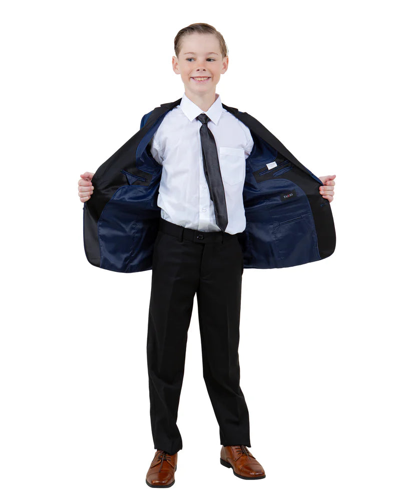 Boys Suit in Color Indigo/Black Toddler Suit for Kids - Tazio Regular Fit -$149