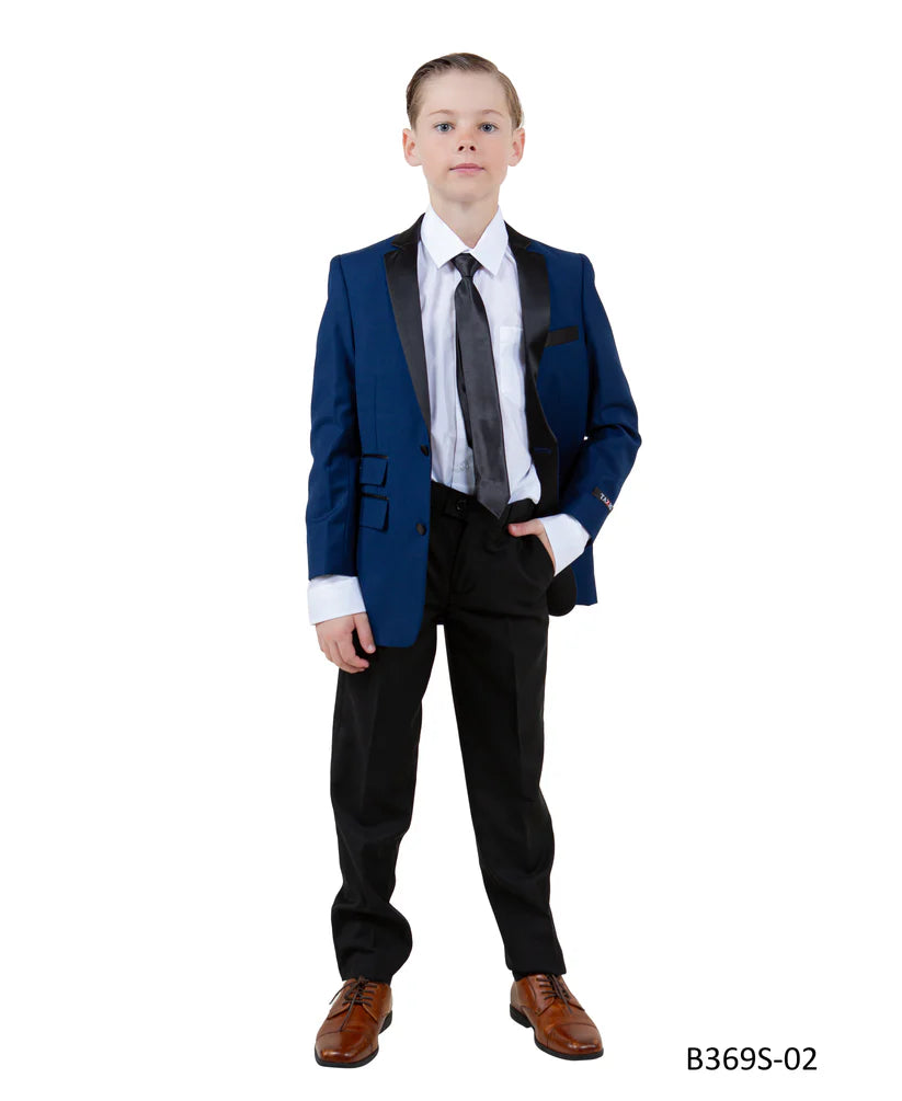 Boys Suit in Color Indigo/Black Toddler Suit for Kids - Tazio Regular Fit -$149