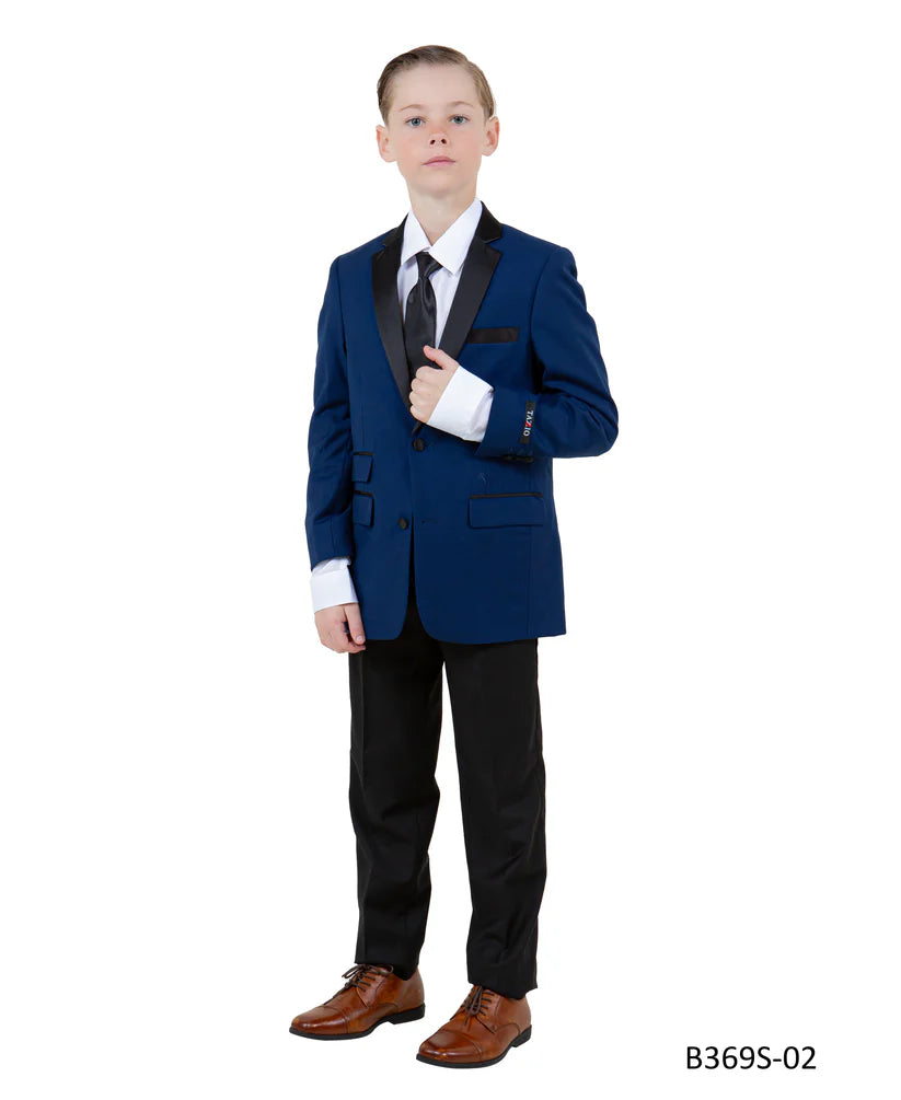 Boys Suit in Color Indigo/Black Toddler Suit for Kids - Tazio Regular Fit -$149