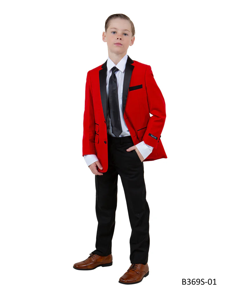 Boys Suit in Color Red/Black Toddler Suit for Kids -Tazio Regular Fit  -$149