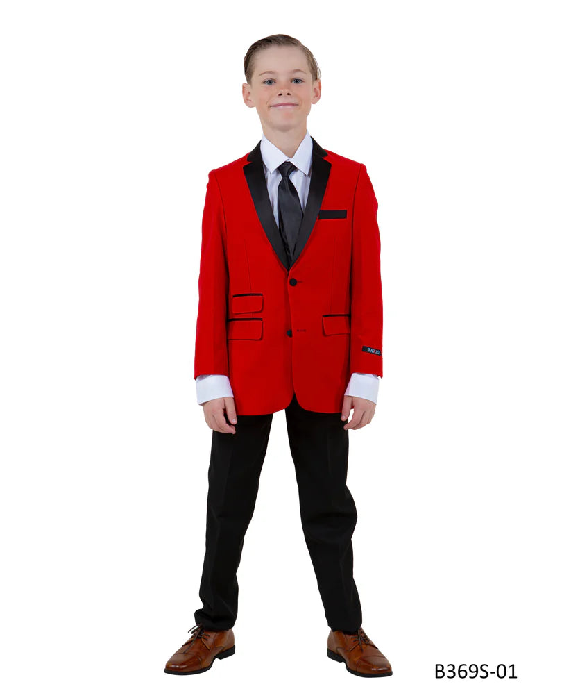 Boys Suit in Color Red/Black Toddler Suit for Kids -Tazio Regular Fit  -$149