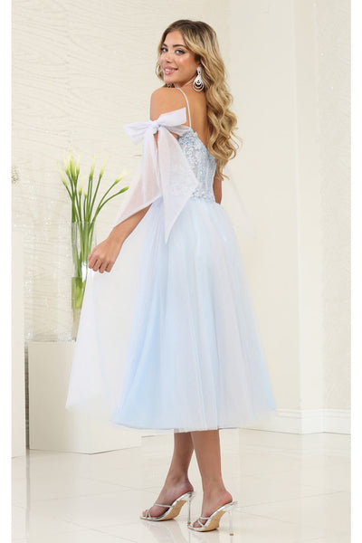Tea Length Prom Dress Cold Shoulder Homecoming Style May Queen MQ2089 - Dress
