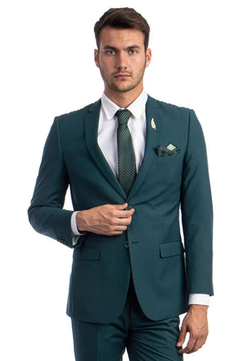 Teal Green Groomsmen Suit for Men & Boys - Perfect for Weddings + Free Tie - Teal Green / 34Short - Suits