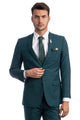 Teal Green Groomsmen Suit for Men & Boys - Perfect for Weddings + Free Tie - Teal Green / 34Short - Suits