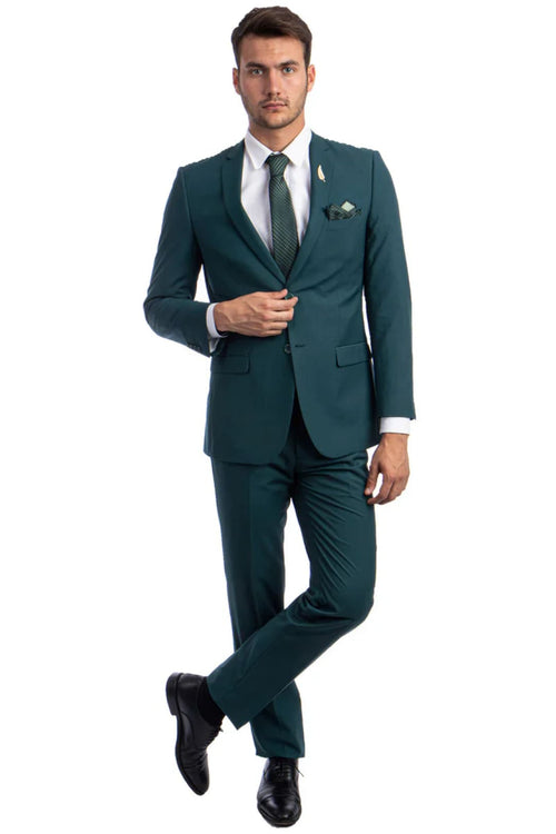 Teal Green Groomsmen Suit for Men & Boys - Perfect for Weddings + Free Tie - Suits
