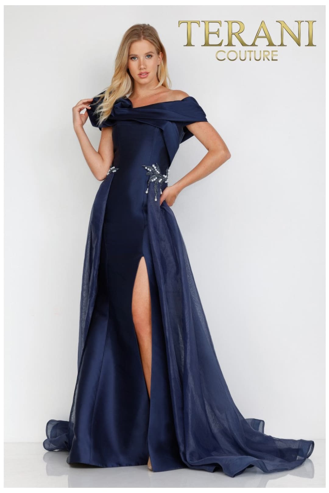 Terani Couture 1821E7100 Beaded Overskirt Prom Dress-Captivating and Chic