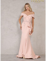 Terani Couture 1911M9339 Long Off Shoulder Mother of the Bride Dress