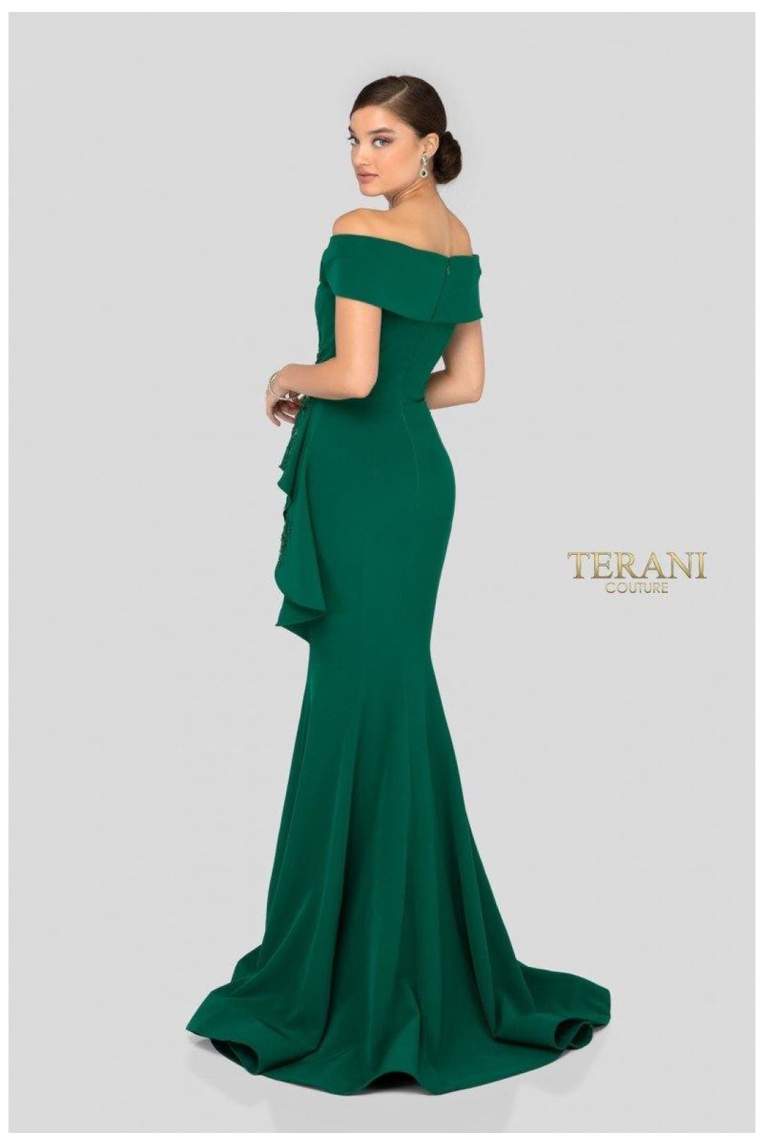 Terani Couture 1911M9339 Long Off Shoulder Prom Dress