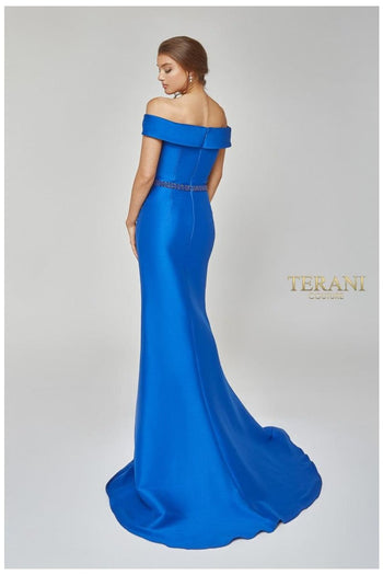 Terani Couture 1921M0510 Elegant Long Beaded Evening Gown - Royal / 4