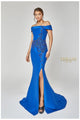 Terani Couture 1921M0510 Elegant Long Beaded Evening Gown - Royal / 4