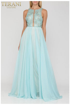 Terani Couture 2011P1095 Glamorous Evening Prom Sheer Long Formal Premium Dress