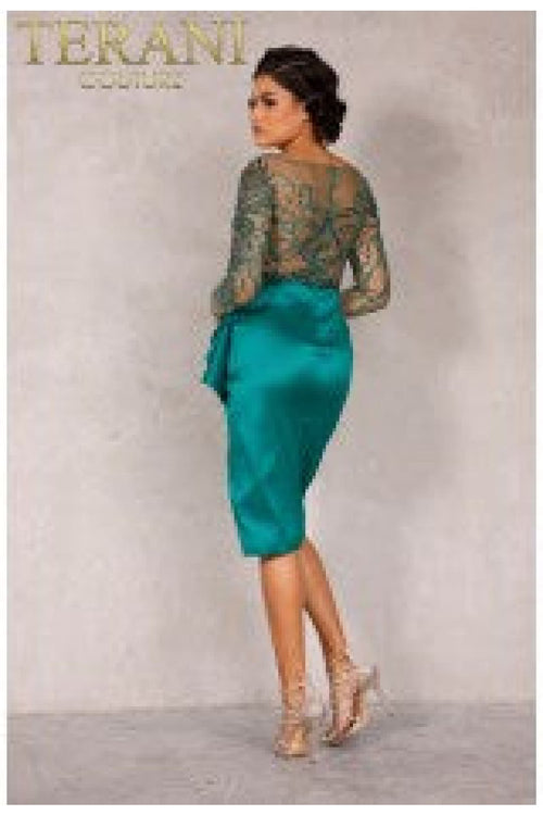 Terani Couture 2021C2612 Chic Prom Short Dress - EMERALD / 4
