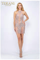Terani Couture 2021H3329 Halter Style Short Prom Dress
