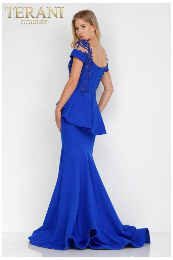 Terani Couture 2111M5262 Sophisticated Long Evening Gown - Royal / 4