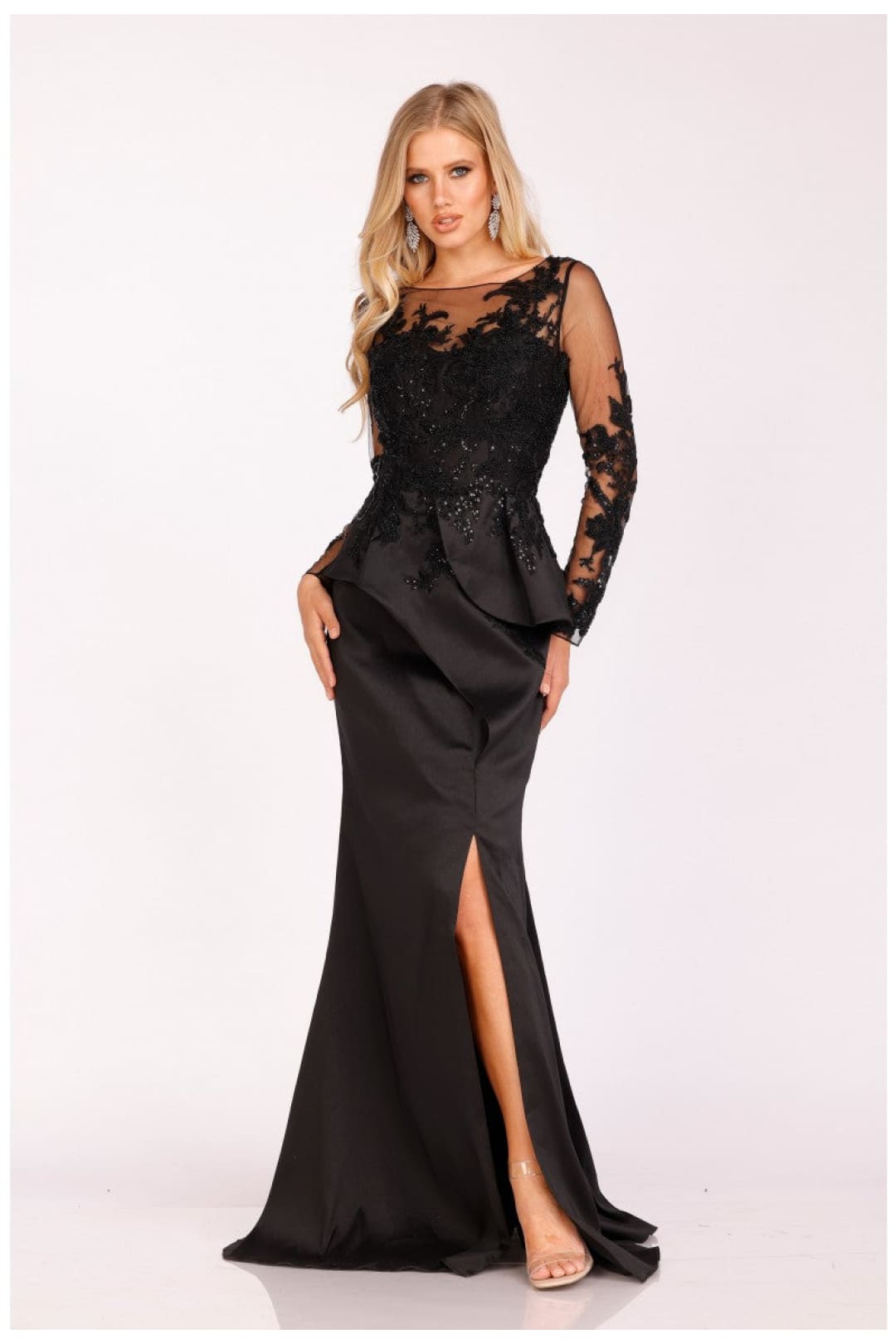 Terani Couture 231M0482 Long-Sleeve Mother of the Bride Dress