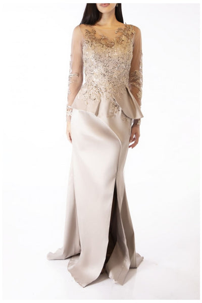 Terani Couture 231M0482 Long-Sleeve Mother of the Bride Dress